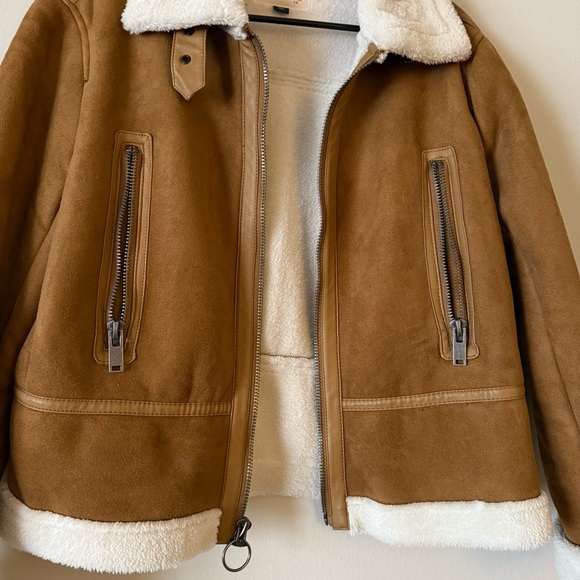 Universal Thread Tan Teddy Jacket with Cream Accents - Picture 3 of 4